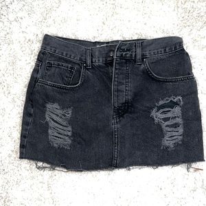 Black/grey denim skirt